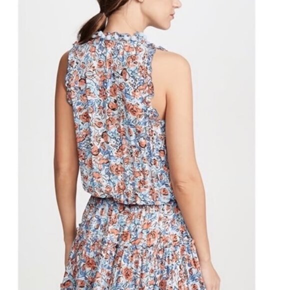 Poupette St. Barth Floral Mini Dress - Blue and Orange - Picture 10 of 10